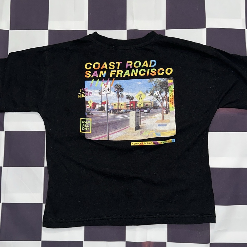 Zara Boys Black “Coast Road San Francisco” Colorful Graphic Tee T-Shirt 6